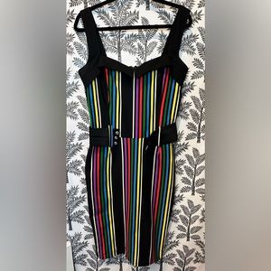 switchblade stiletto rainbow striped dress size large